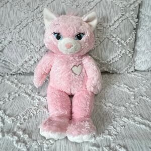 Build-A-Bear Workshop Pink Sassy Kitty Cat Heart Plush Toy Works